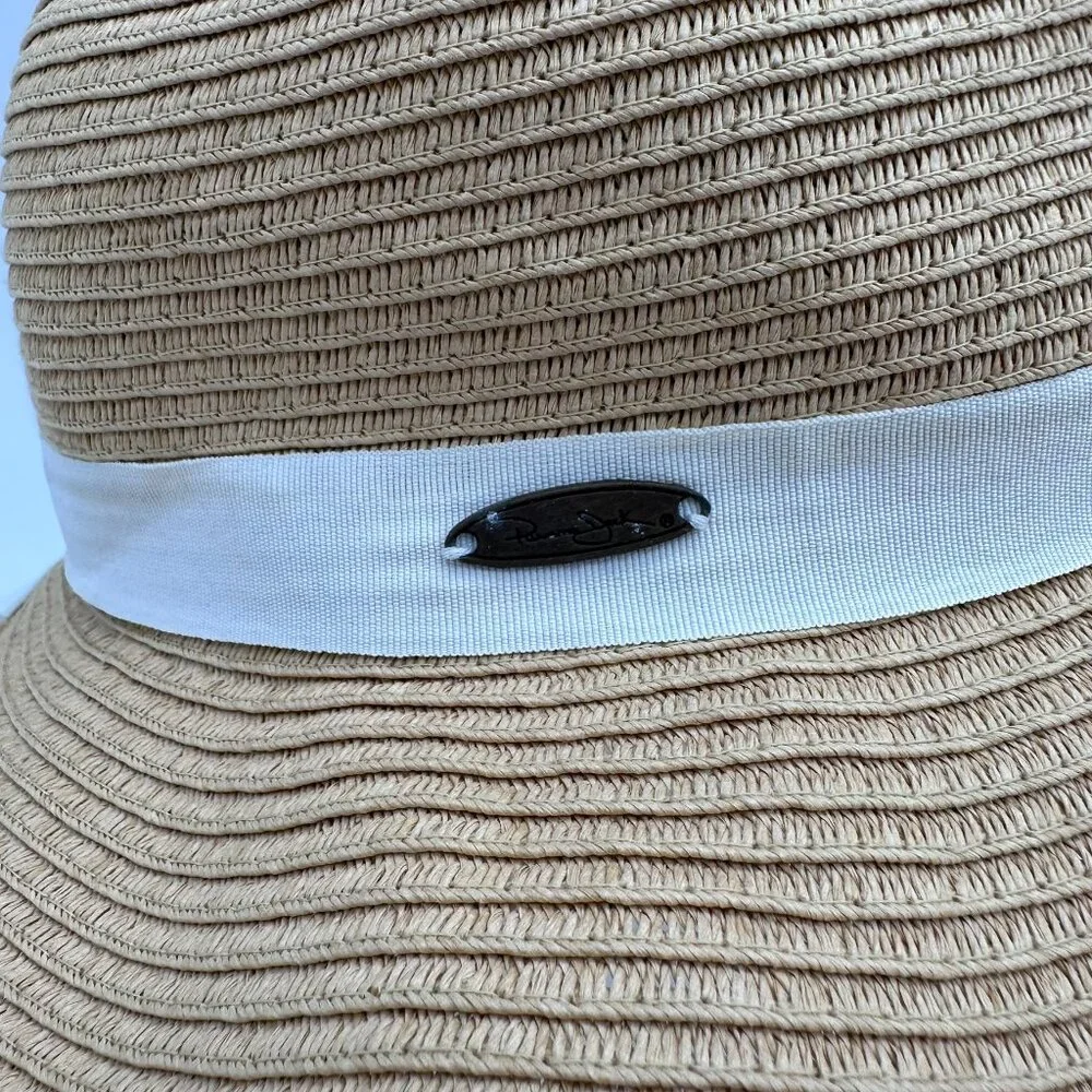 Panama Jack Women's Classic Paper Straw Open Back Floppy Sun Hat, OS, Tea‎ Beige